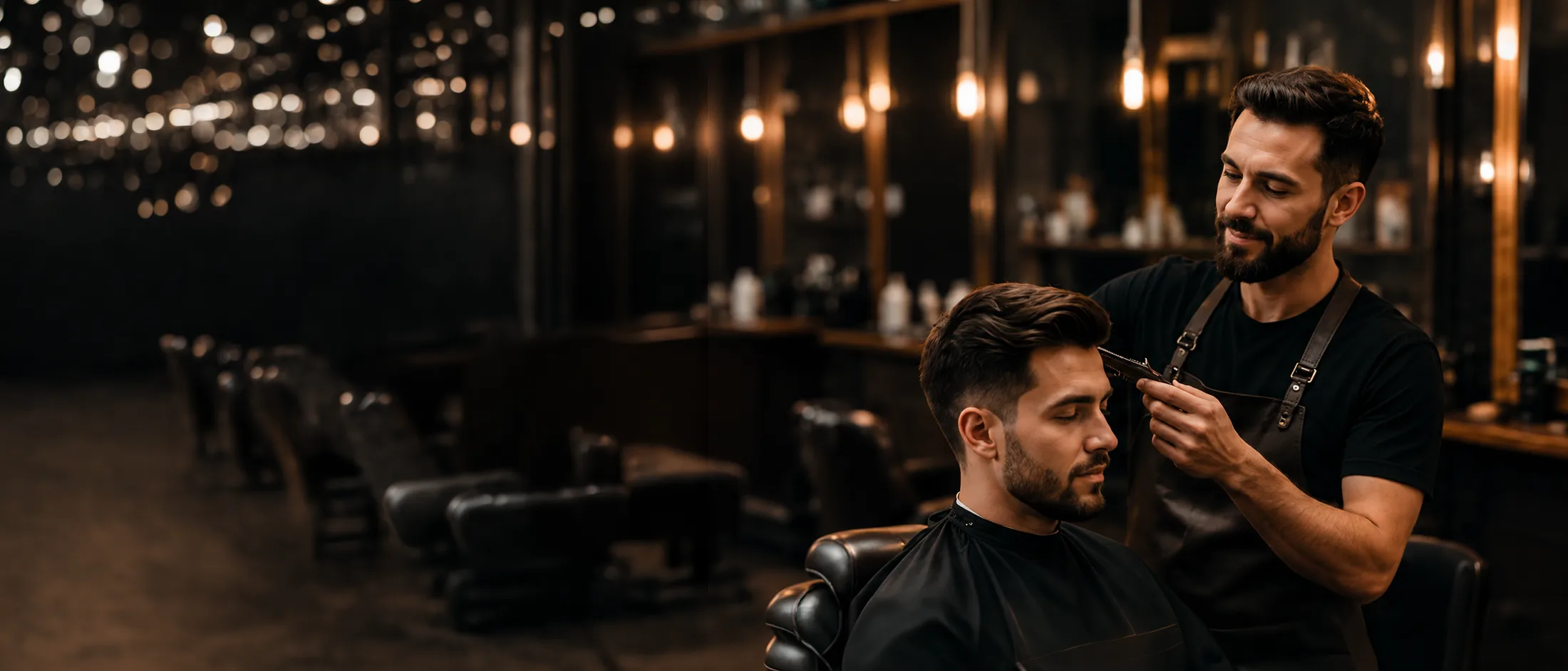 Friseursalon mit Styling-Arbeitsplätzen